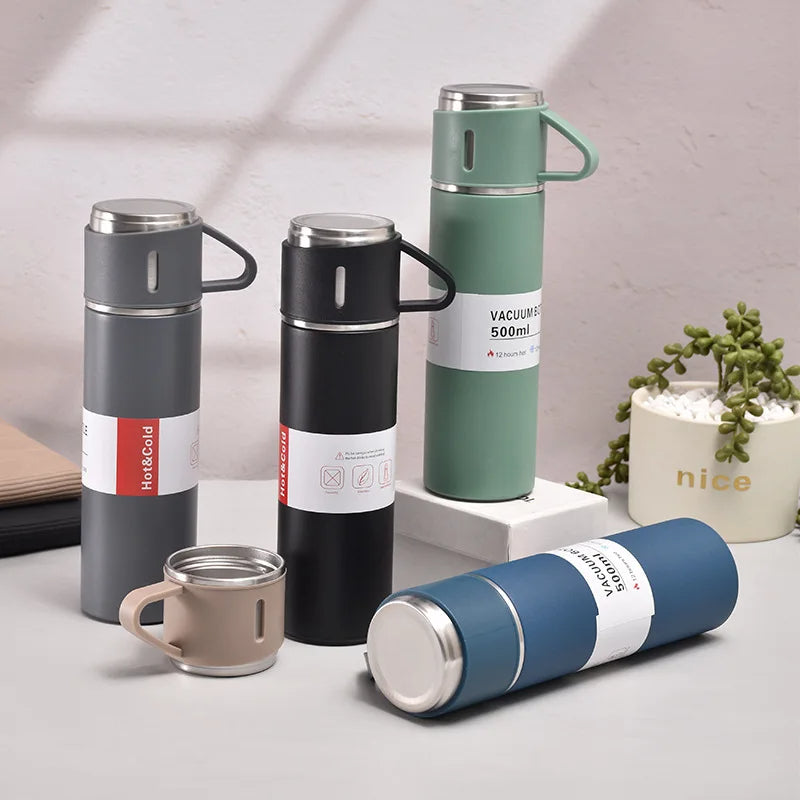 500ML Stainless Steel Vacuum Flask Set