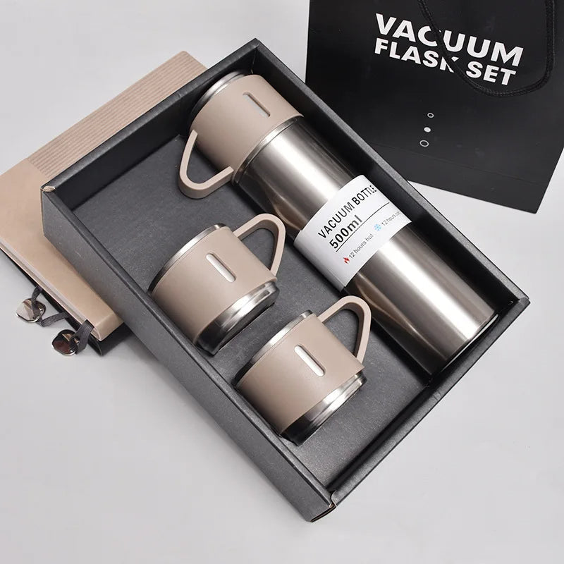 500ML Stainless Steel Vacuum Flask Set