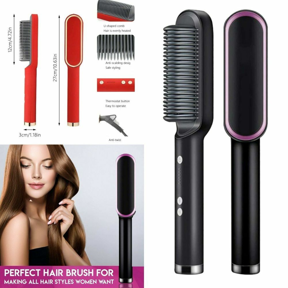 Hair Straightener Brush Comb