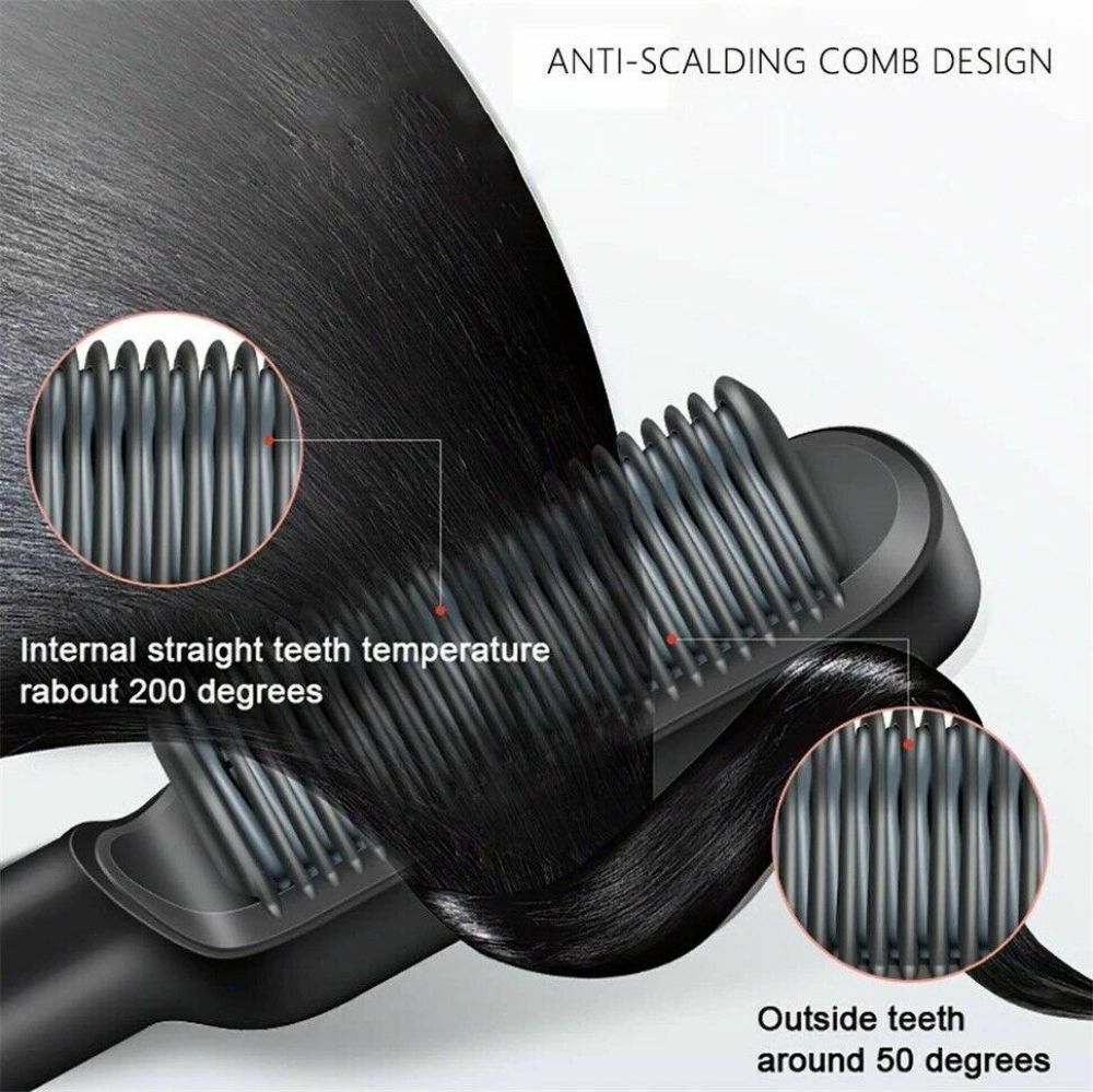 Hair Straightener Brush Comb
