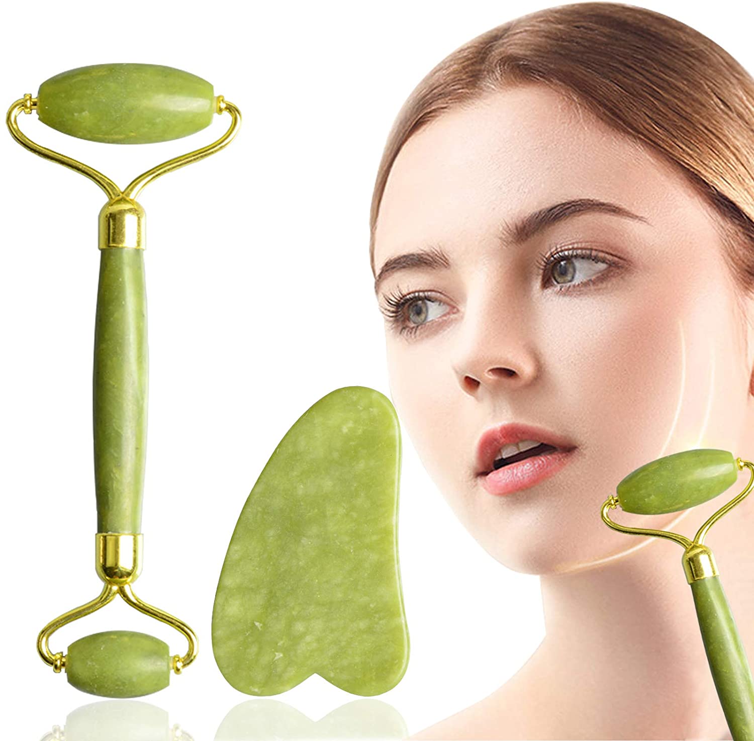 Jade Roller Gua Sha Set