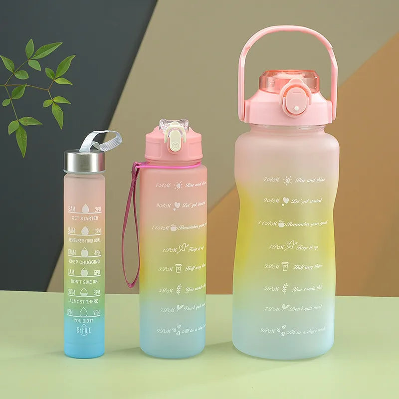 03 Pcs Set Motivational Water Bottle