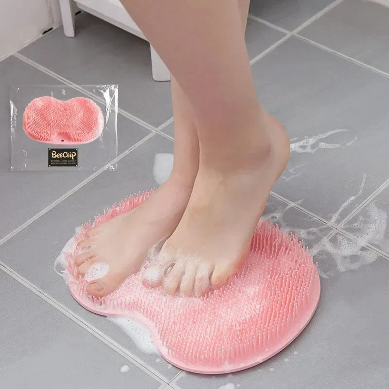 Silicone back and foot scrubber mat