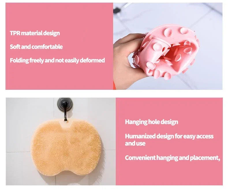 Silicone back and foot scrubber mat