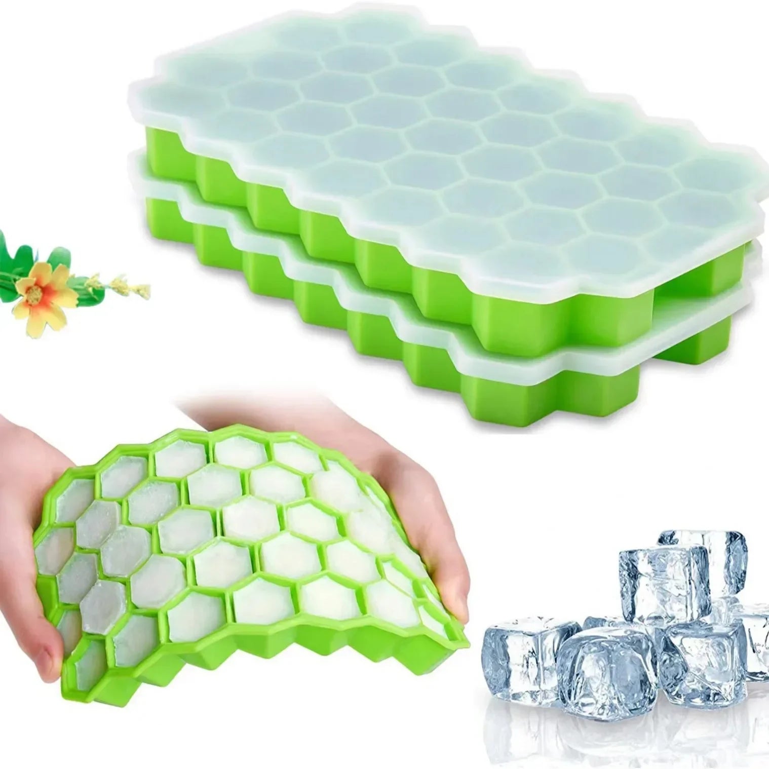 Honeycomb Ice Cube Tray With Lid