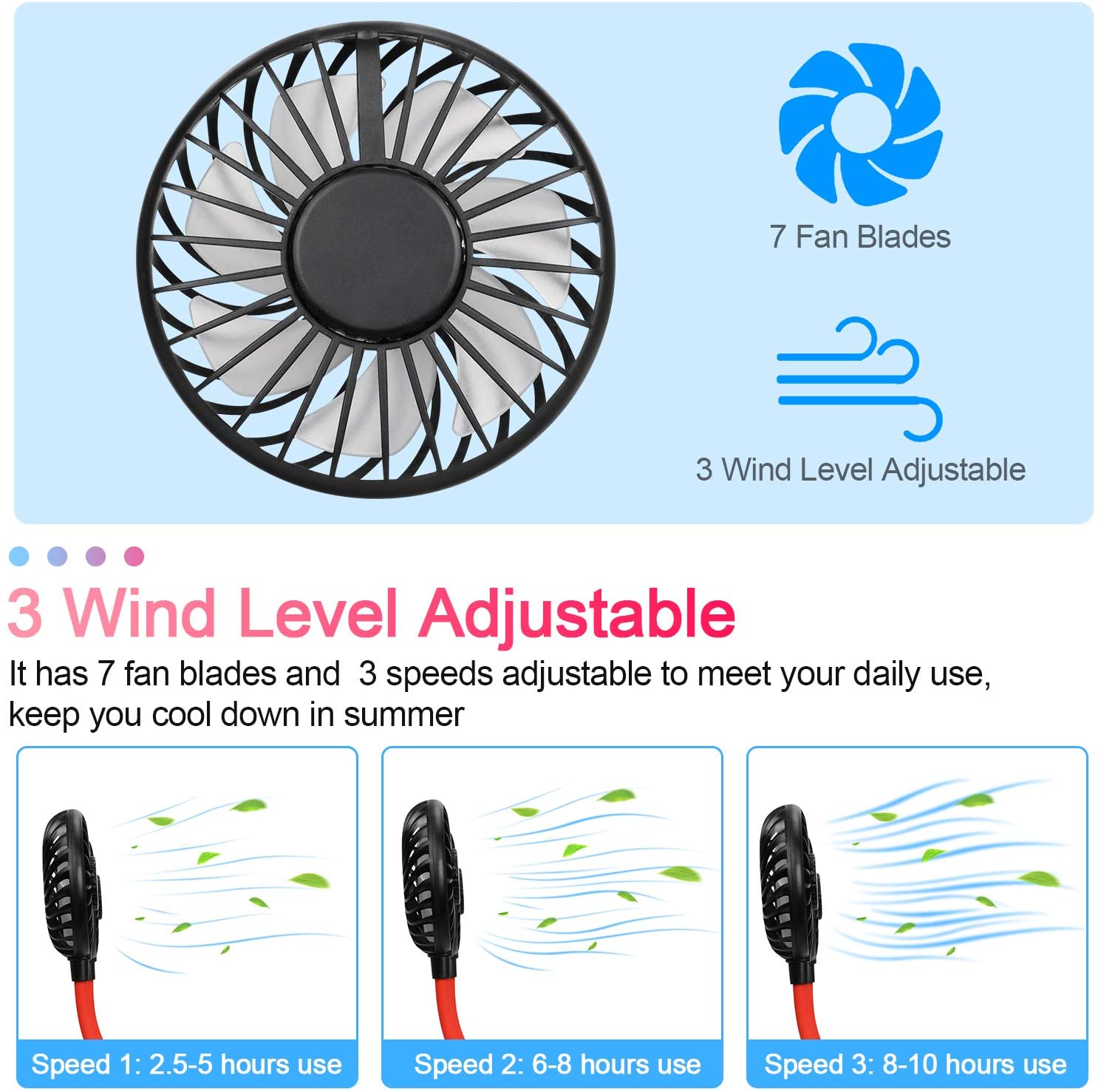 USB Portable Neck Fan
