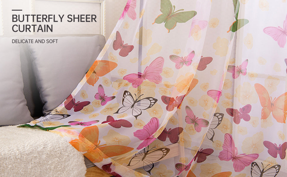 Butterfly Sheer Tulle Curtain