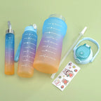 03 Pcs Set Motivational Water Bottle