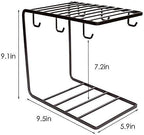 2 Tier Metal Cup Stand with 6 Hooks