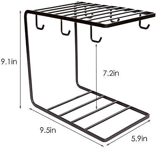 2 Tier Metal Cup Stand with 6 Hooks