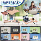 Folding Laptop Table with Tablet & Phone Slot