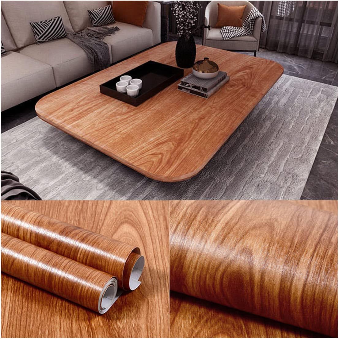 Self-adhesive PVC decorative liner roll, 2m x 60cm – waterproof, removable peel-and-stick contact paper for kitchen cabinets, drawers, walls, and furniture upgrades