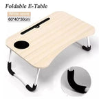 Folding Laptop Table with Tablet & Phone Slot