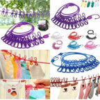 Elastic Clothesline Rope with Clips