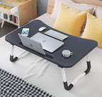 Folding Laptop Table with Tablet & Phone Slot
