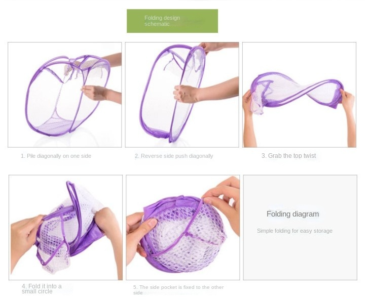 Folding Laundry Net Basket