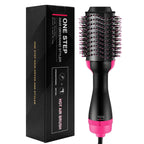 Ionic blow dryer brush with ceramic coating to reduce frizz and heat damage