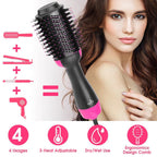 Blow dryer brush for all hair types with nylon pin and tufted bristles