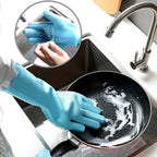 Magic Silicone Scrubber Rubber Cleaning Gloves