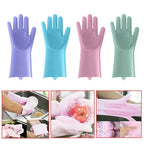 Magic Silicone Scrubber Rubber Cleaning Gloves