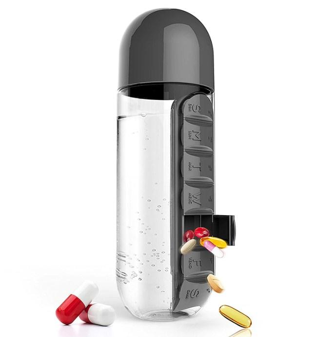 Pill Bottle / Water Bottle with Pill Box