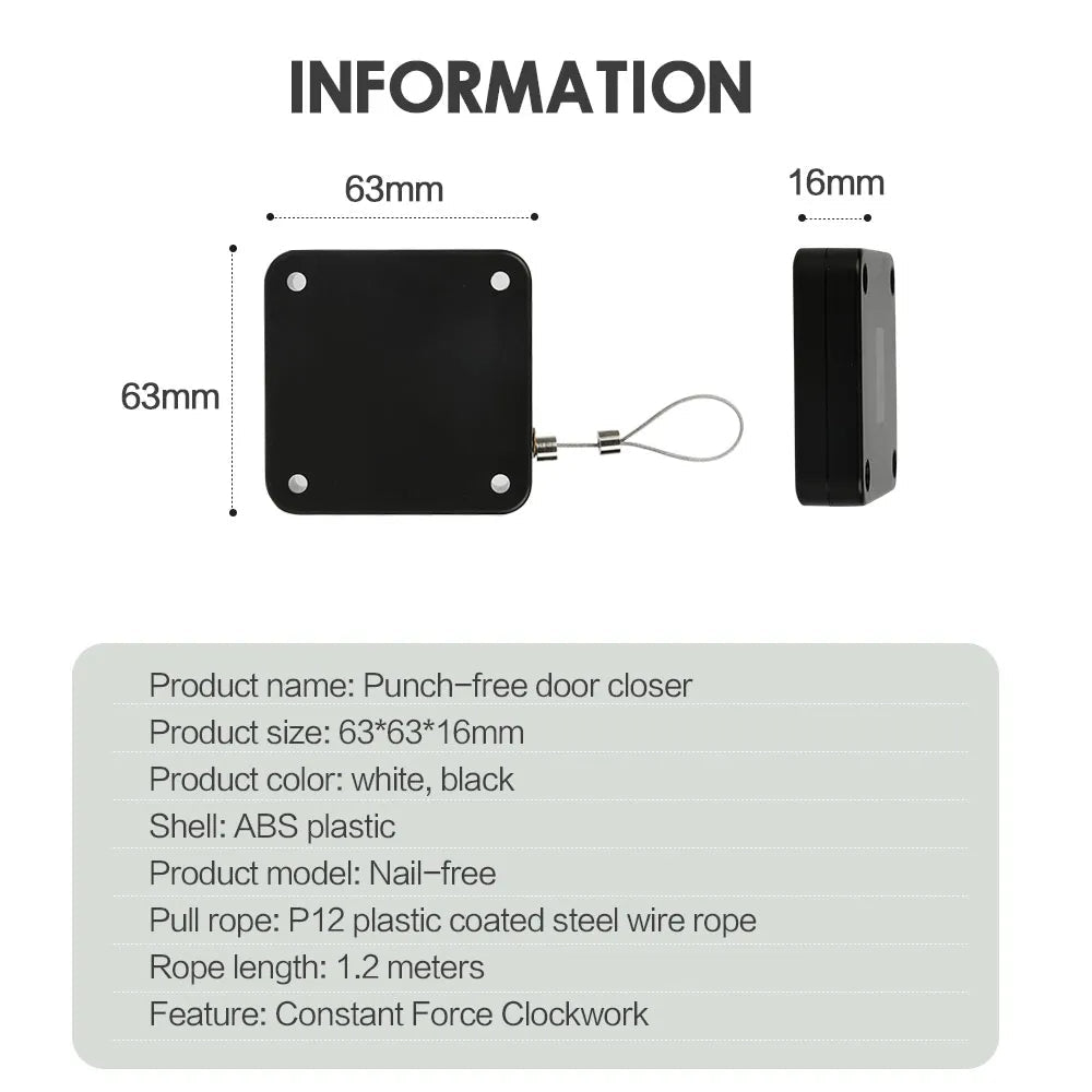 Punch-Free Automatic Door Closer