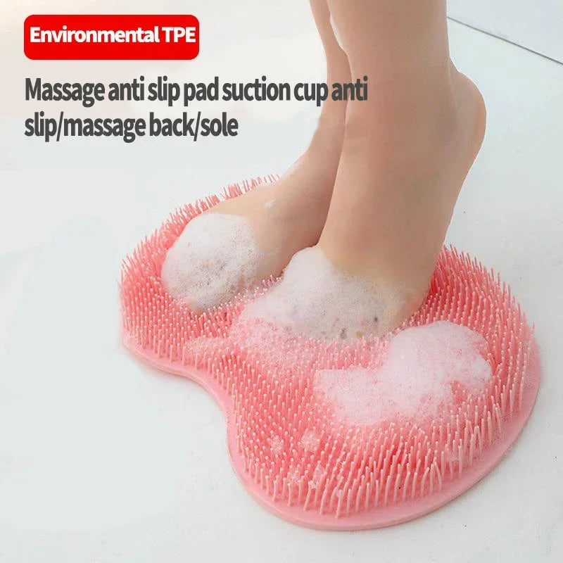 Silicone back and foot scrubber mat