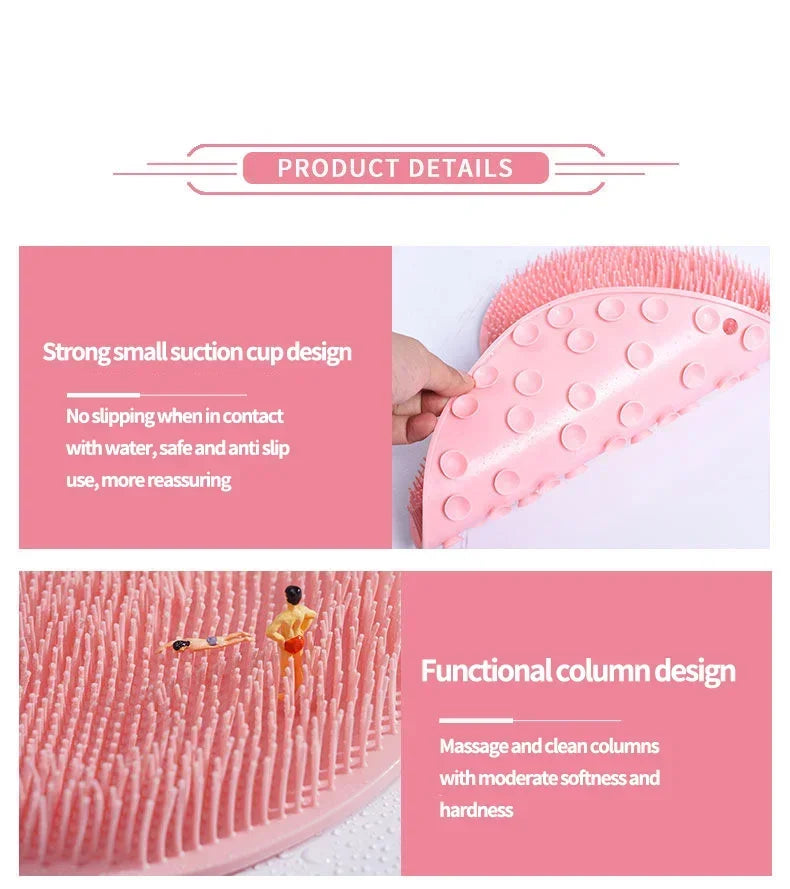 Silicone back and foot scrubber mat