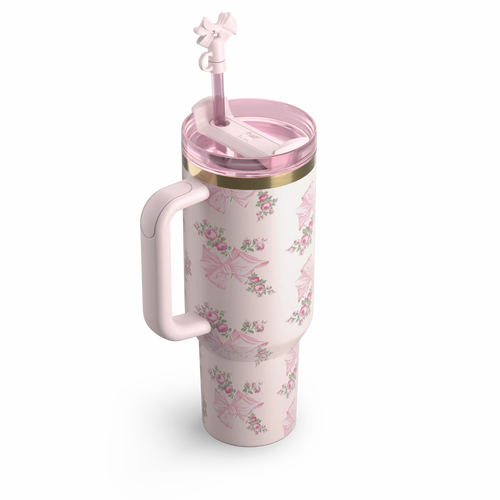 Stanley x LoveShackFancy Holiday Quencher | 40 OZ PINK