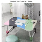 Folding Laptop Table with Tablet & Phone Slot