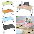 Folding Laptop Table with Tablet & Phone Slot